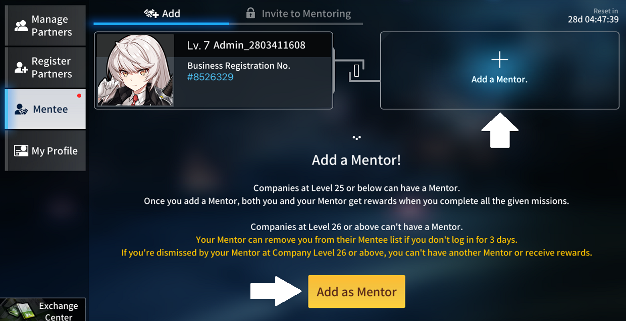 CounterSide Mentor System & Rewards - How do I become a Mentee? - 074C290