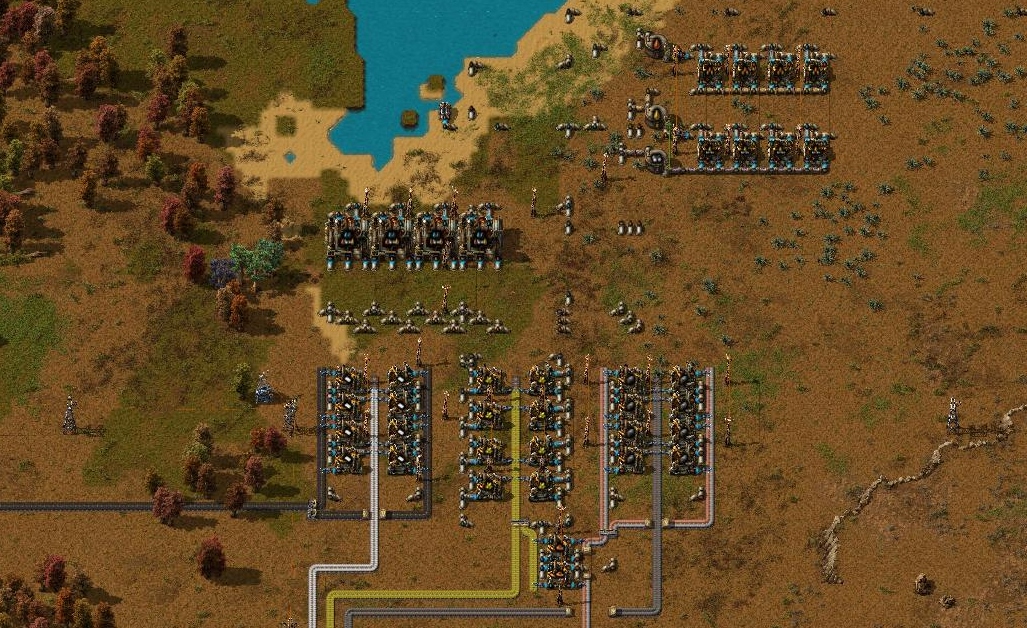 Factorio How to use a bus and basic factory expansion - Placement of the Oil Refinery - 827F771